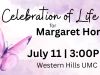 WH 2024 Announcements - Margaret Horn July Funeral